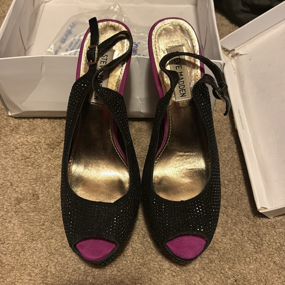 Steve Madden Rhinestone Colorblock Heels 💜💙 - Picture 2 of 3